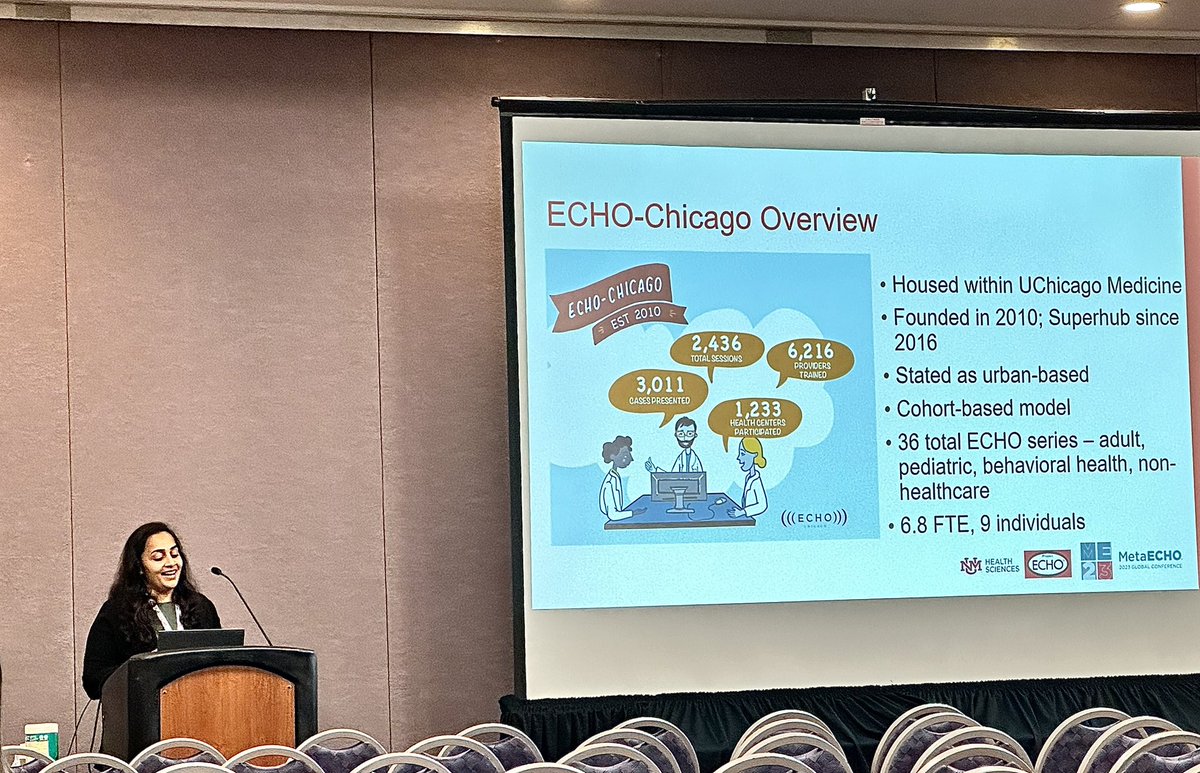 ECHOChicago's tweet photo. Happening Now: ECHO-Chicago’s director of operations, Kanika Mittal, speaking alongside Erin Lawson, Nikita Reyes, and Linda Nguyen on Integrating Diversity, Equity and Inclusion Within ECHO Programs.
#MetaECHO2023 #ProjectECHO #ECHOChicago #UChicago #UChicagoMed #UChicagobsd https://t.co/3LoOCGbkRb