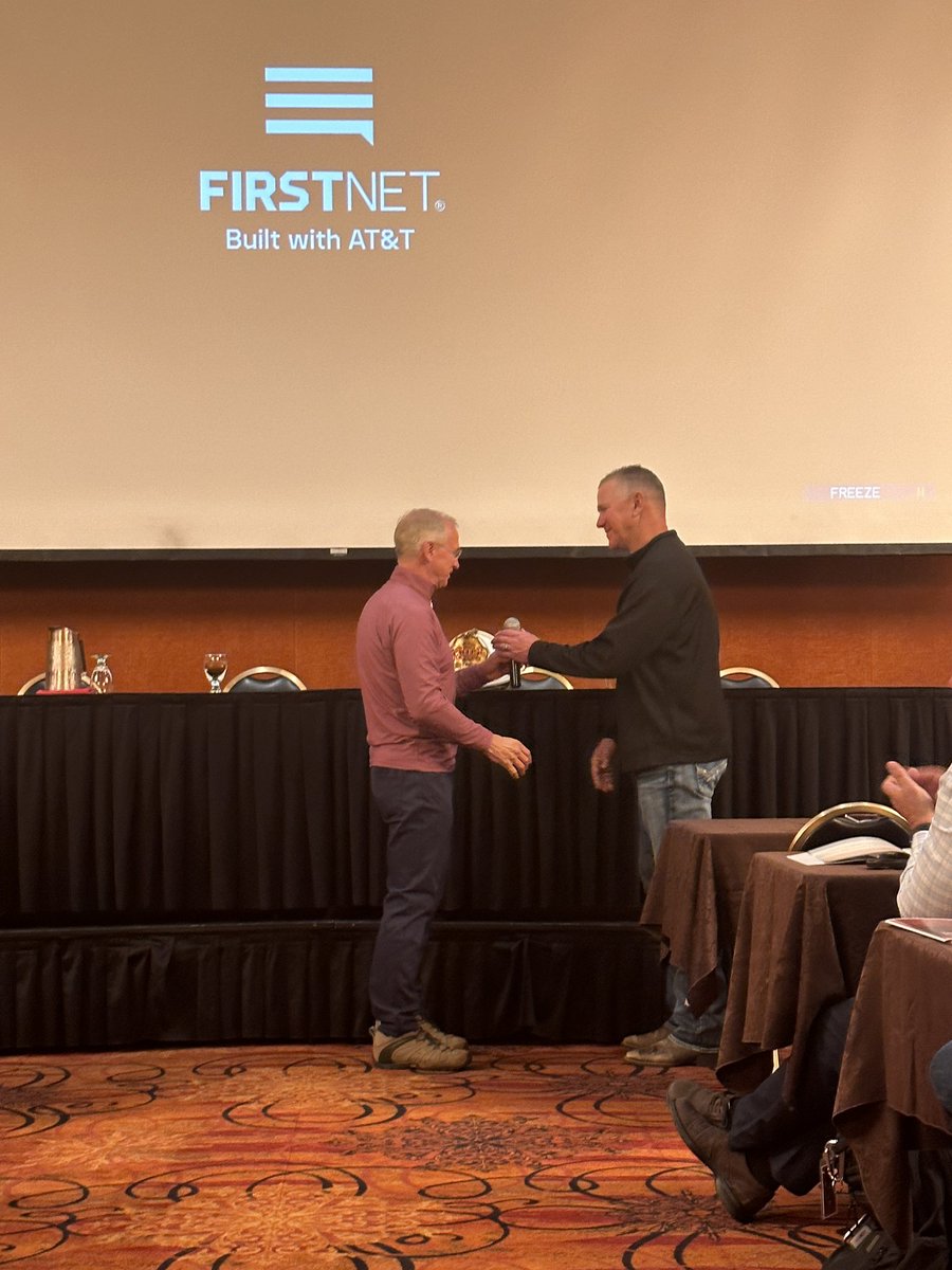 FirstNet President Jim Bugel receives Western Fire Chiefs Presidents award at their annual conference in Anchorage Alaska. @FirstNetGov @FirstNet @IAFC @western_fire