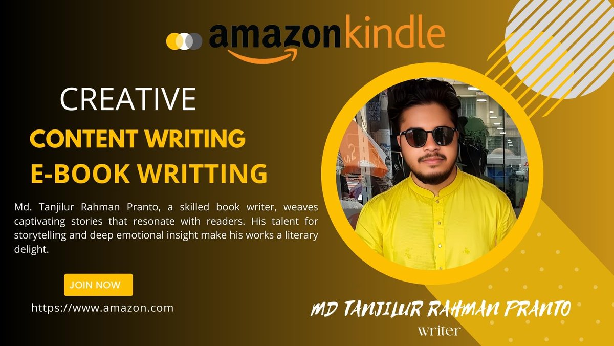 pranto38045's tweet photo. Md. Tanjilur Rahman Pranto, a skilled book writer, weaves captivating stories that resonate with readers. His talent for storytelling and deep emotional insight make his works a literary delight.📔
#AmazonKDPpublisher #AmazonBooksWritter #Amazon #KDP #BookTwitter https://t.co/6qhMeEojR7