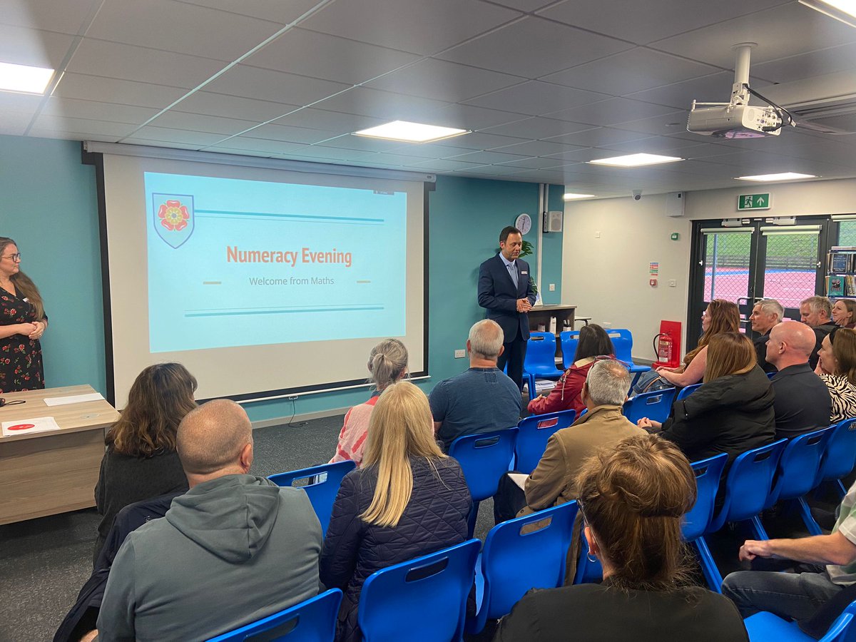 TMB_School's tweet photo. It's a pleasure to welcome Yr 7 parents to our Numeracy Evening where our Maths department staff are giving an insight into our numeracy curriculum #maths https://t.co/TPVcccmaOJ