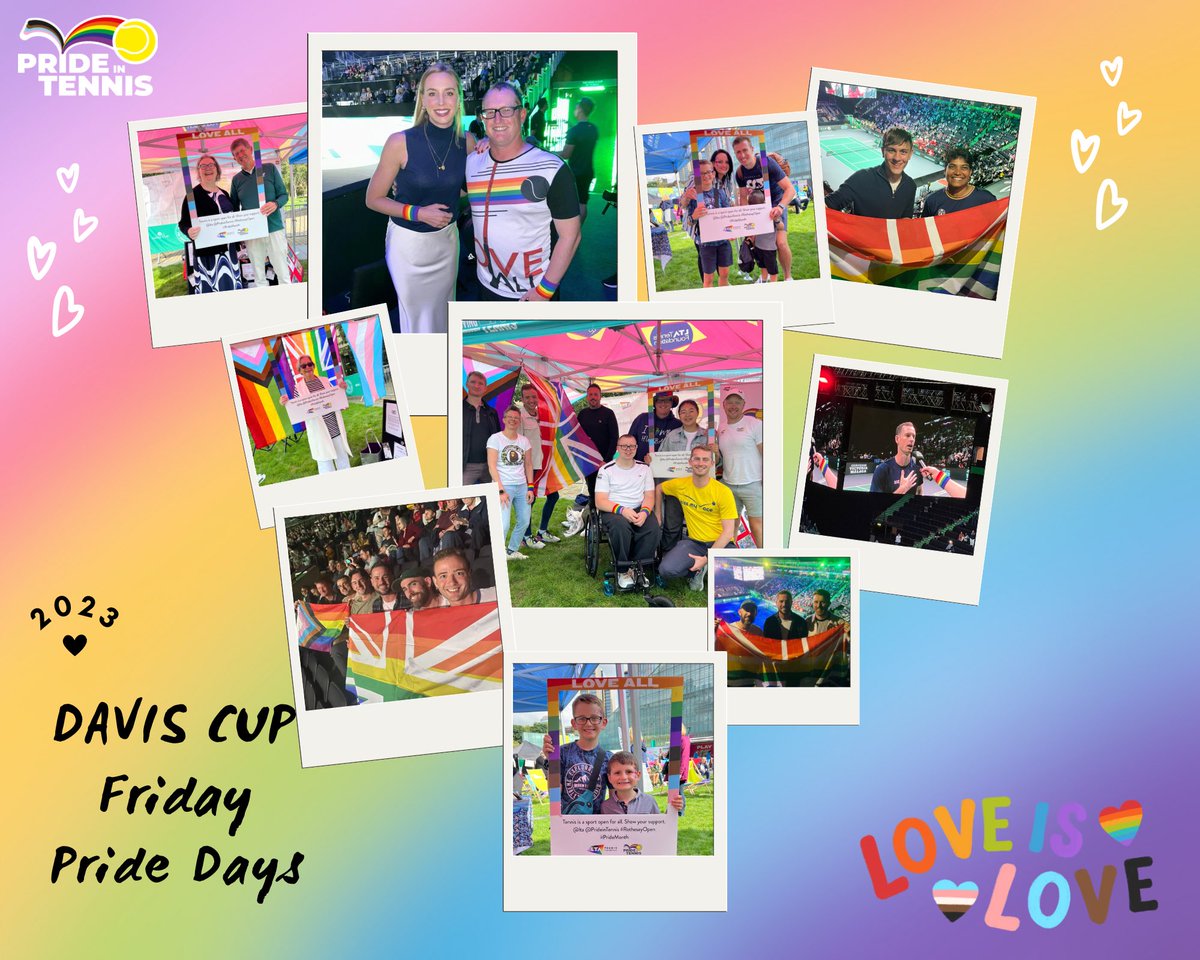 2023 Friday Pride Day 🎾 Davis Cup 📍 Manchester

Another amazing Friday Pride Day in the Davis Cup!
Huge congrats to Team GB for qualifying for the Final 8.👏

A big thanks to LTA 🌈🙏

#PrideInTennis #LTA #FridayPrideDays #Pride2023 #LGBTQSports #BackTheBrits #DavisCup
