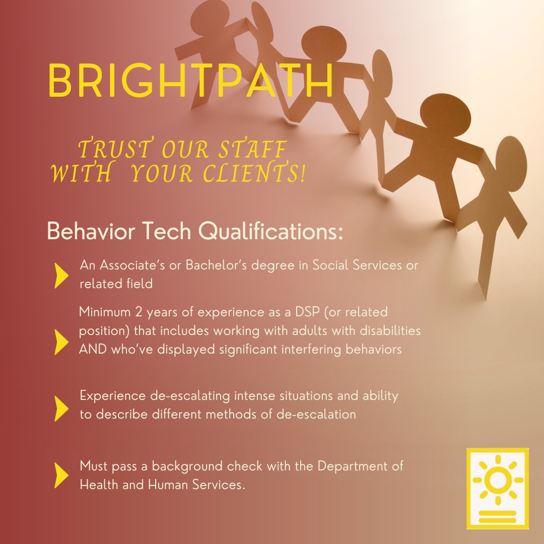 BrightpathLlc's tweet image. At Brightpath, we pride ourselves on having high quality staff that can meet the needs of your individuals. We look forward to serving you!