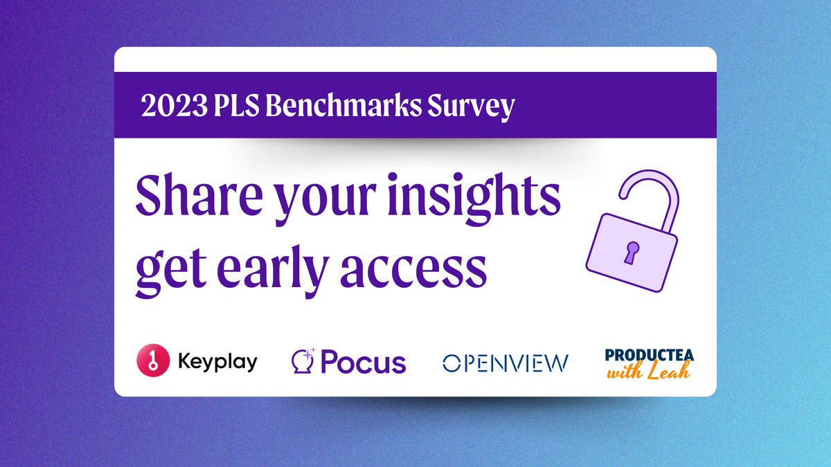 📣 Calling all SaaS companies! Time for our 3rd annual PLS Benchmarks Survey!

We teamed up <a href="/poyark/">Kyle Poyar</a> <a href="/schoeny/">Adam Schoenfeld</a> <a href="/LeahThar/">Leah Tharin</a> to go even deeper on the meatiest PLG/PLS topics.

Curious how the best in PLG DO GTM? Take the survey and get access to the data. 

🪄hubs.la/Q022CnPs0