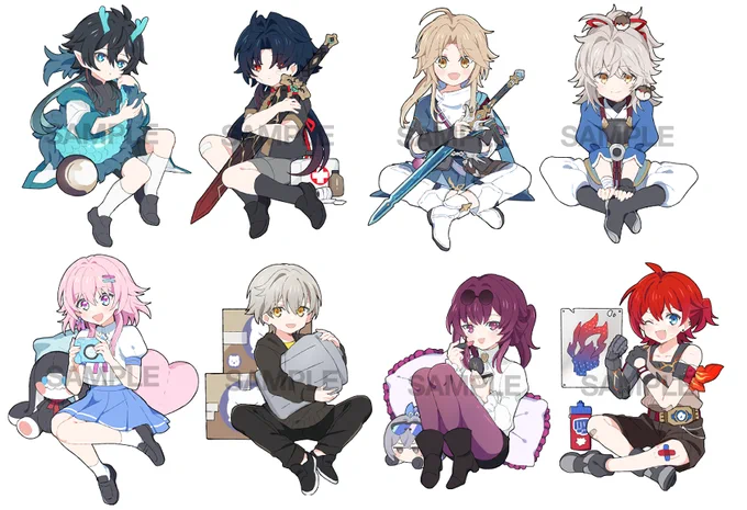 Tiny Trailblazers! New acrylic standee set coming soon.#HonkaiStarRail #HoYocreators 