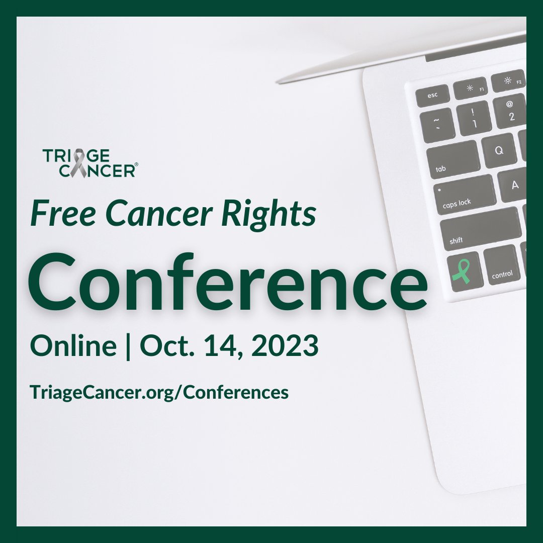 We’re pleased to partner with @TriageCancer on their FREE, online Conference for individuals diagnosed with #cancer, #caregivers, & #HealthCare professionals. Learn more: triagecancer.org/conferences

#TriageTalks #CancerRights #Oncology