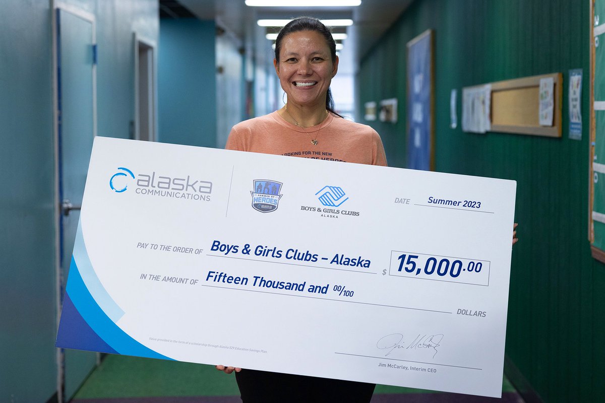 AlaskaComm's tweet photo. We recognize investing in youth and their futures is critical to building local communities that are positive, healthy places to live. In addition to supporting youth with scholarships, we’re honored to partner with @BGCAlaska to support their important work. #SummerOfHeroes https://t.co/lthyTPVpLn