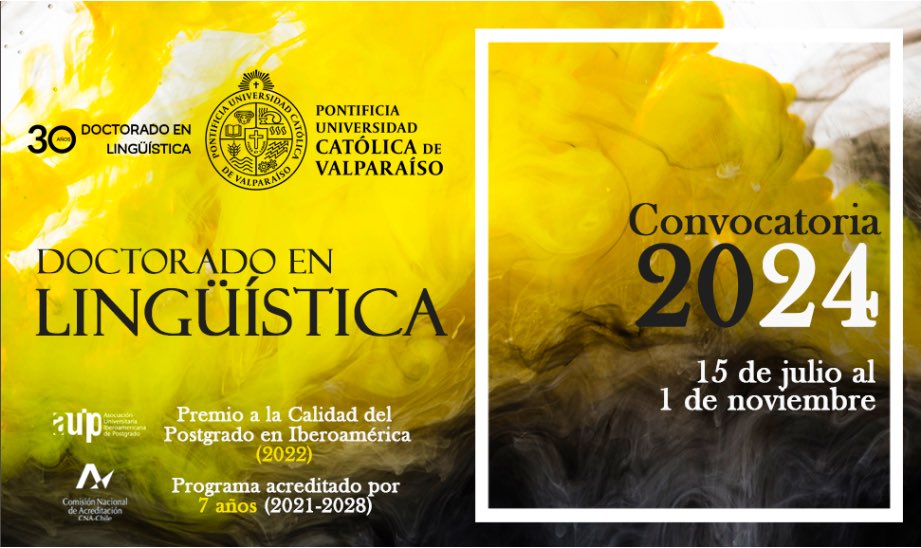 🥁 Postula a nuestro programa:

✔️ FECHA POSTULACIÓN: Envío de documentación entre el 15 de julio y 1 de noviembre
✔️ENTREVISTAS: Entre 2 y el 10 de noviembre
✔️RESULTADOS: 15 de noviembre
✔️INICIO DE CLASES: Marzo 2024

🔗 ilcl.ucv.cl/convocatoria-d…

#discurso #psicolingüística