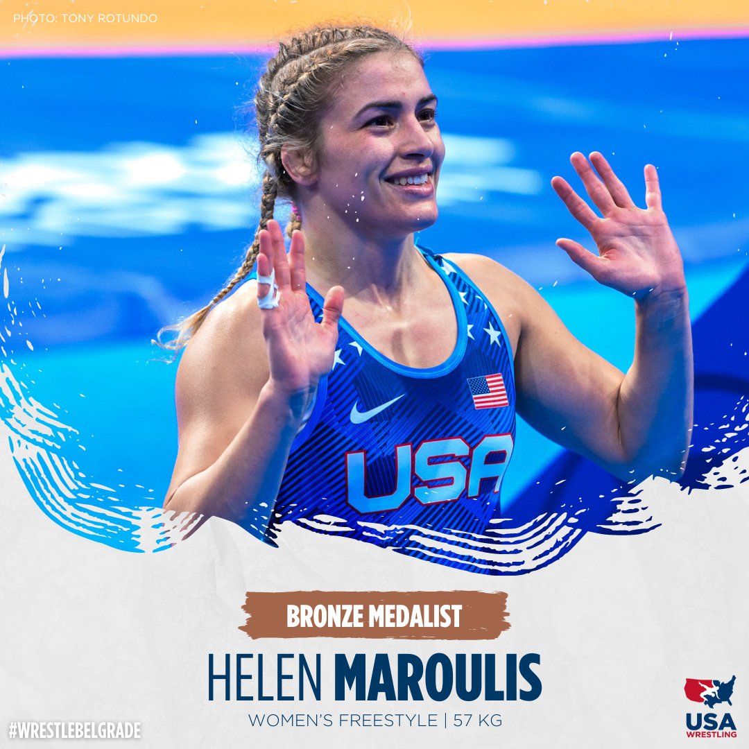 #WrestleBelgrade 57 kg Bronze - Helen Maroulis (United States) dec. Anhelina Lysak (Poland), 10-6. Maroulis qualifies the USA for Paris Olympics at 57 kg.