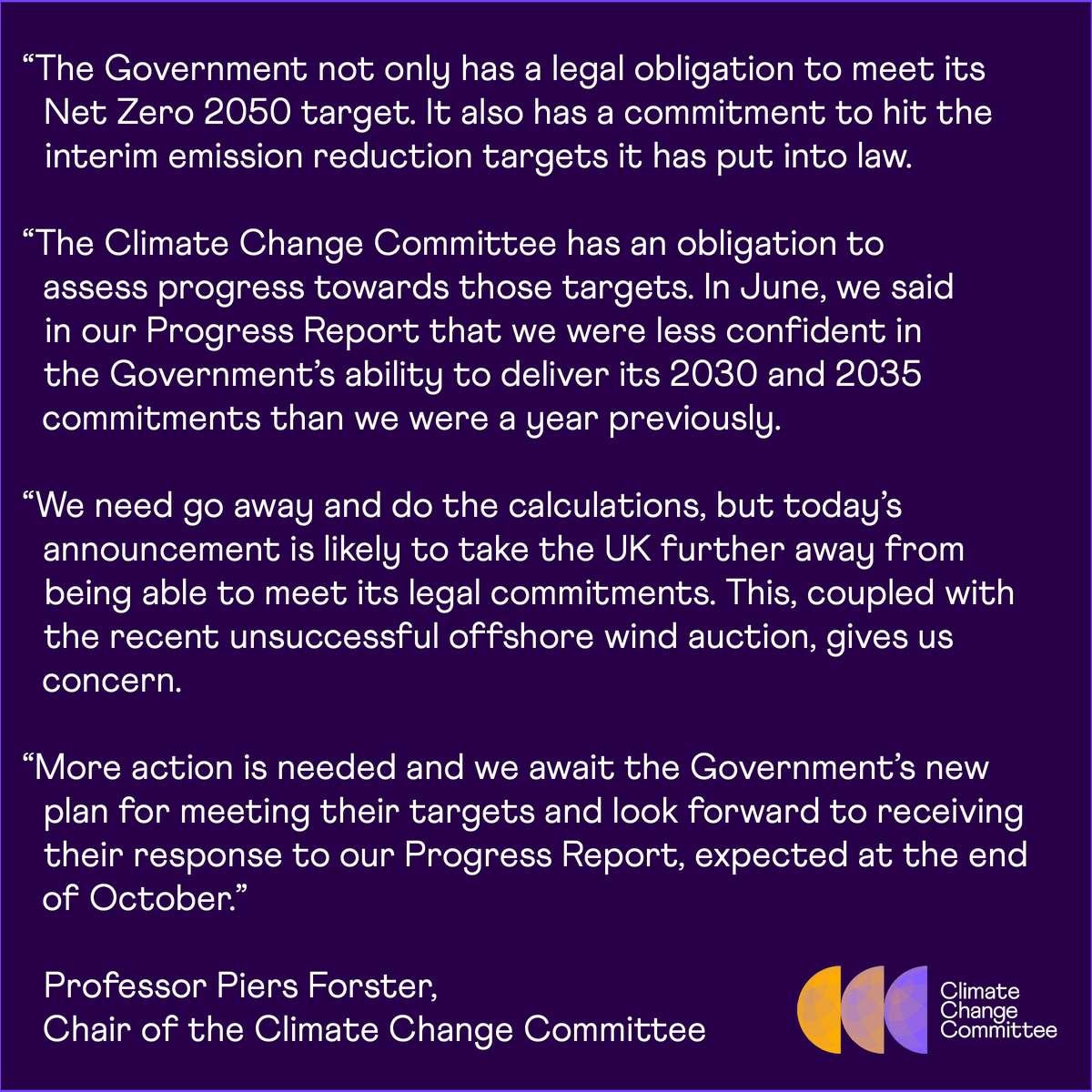 The UK Government has announced a new approach to reaching Net Zero. The CCC has issued its response.