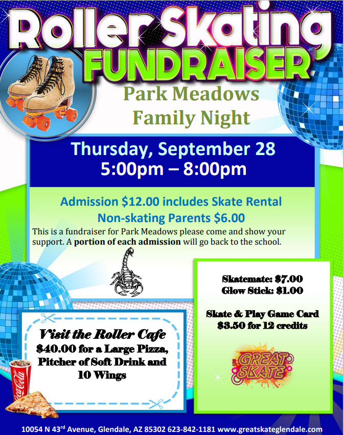 Come roll on in for some fun on the 28th from 5-8 PM at Great Skate.