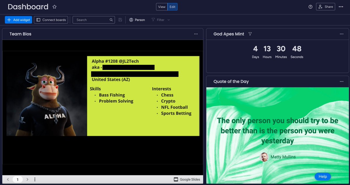 Alpha team dashboard is coming together! Trait group going to the next level. 📈 🤝 Teamwork #Alphas