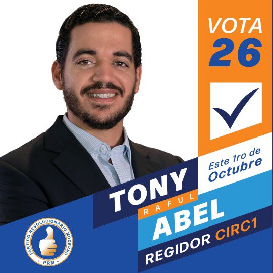 rafultony's tweet photo. Este 1º de octubre el @prm_oficial celebra elecciones internas para elegir candidato Presidencial (@luisabinader) y Regidores en la C1 del Distrito

Verificate tu afiliación en https://t.co/TWansX3v0s

Cuento con tu voto y sino votas, compártelo. #Riegalo #TonyAbelRegidor #Vota26 https://t.co/spx6Q8AKgm
