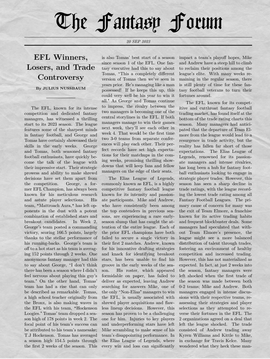 BigJewJulius's tweet photo. Newest Article #TheFantasyForum https://t.co/tIfbP6xANQ
