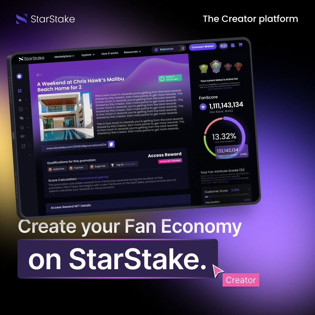 At #StarStake, we believe every fan adds a star to your creative galaxy. 🌠 Creators, how do you celebrate your fans? Share your fun methods below! #FanLove