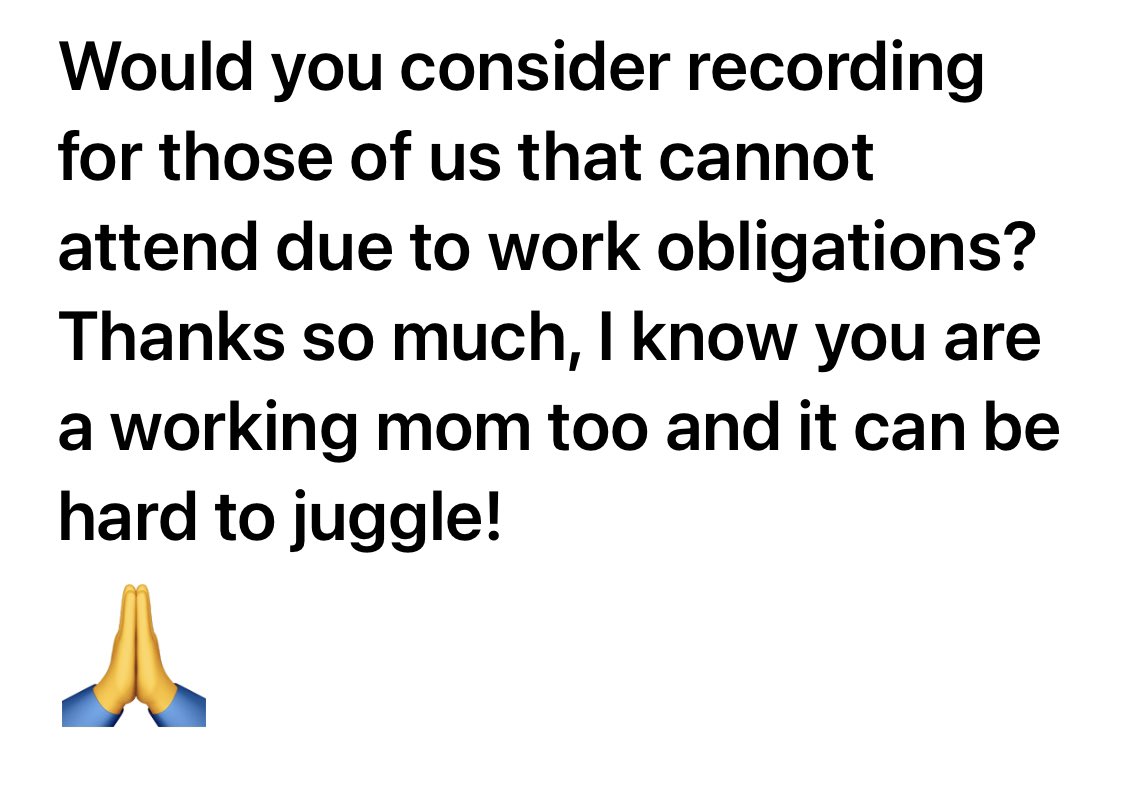 mymomthesurgeon's tweet image. When important parent meetings are scheduled at school in the middle of the work day I send the following message 

So grateful when schools schedule parent meetings in the evening so I can participate for my kids. 

#worklifeintegration