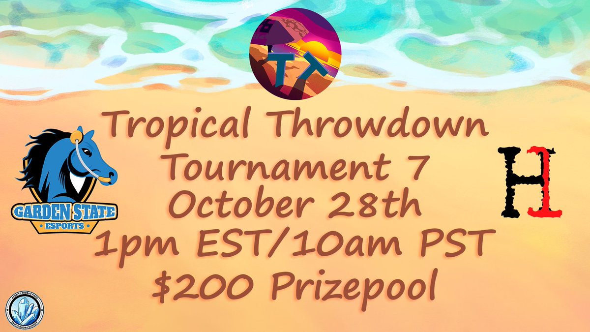 Tropical Throwdown 7 is making a return for October! We will be back on Battlefy for this event with the sponsor <a href="/GSEsportsorg/">Garden State Esports</a> for our prize pool! The date for this event is October 28th at 1pm EST! Sign up here to play: battlefy.com/azurite-produc…