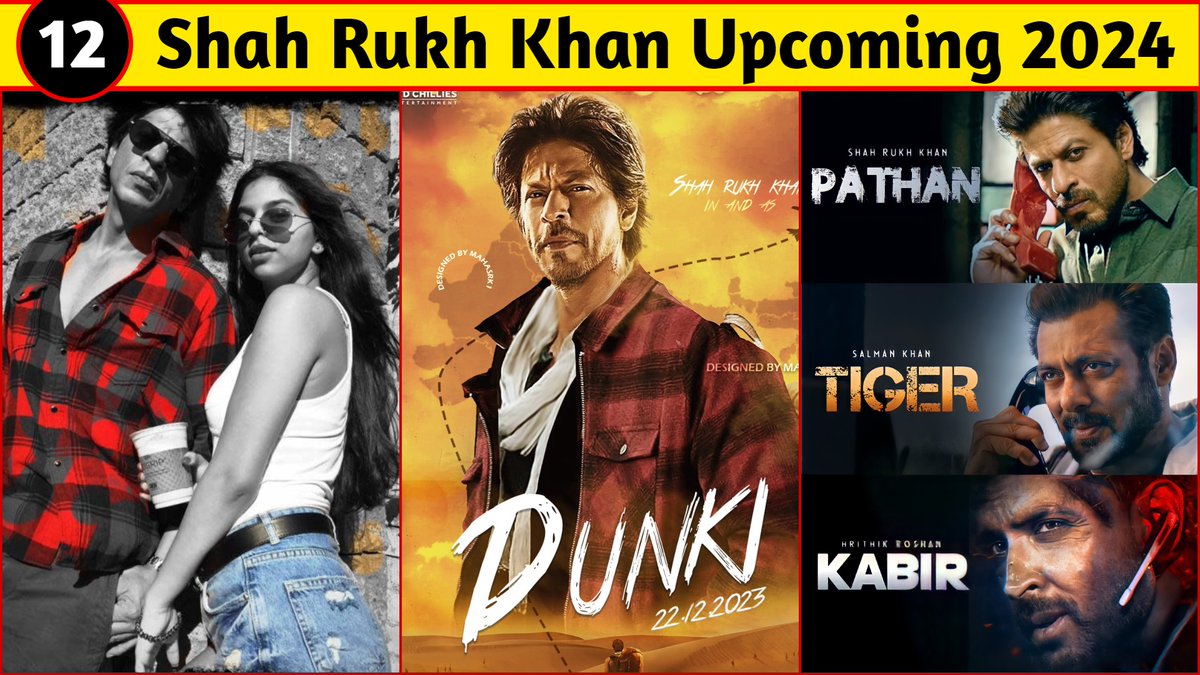 tanha_jarin's tweet photo. Shah Rukh Khan Upcoming Movies 🔥

Watch : https://t.co/SYHaULlPKF

#ShahRukhKhan #Dunki #TigervsPathaan #SpyUniverse #OperationKhukri #Jawan2 #Pathaan2 #SRK #RishabShettyatSIIMAawards https://t.co/75131hev5s
