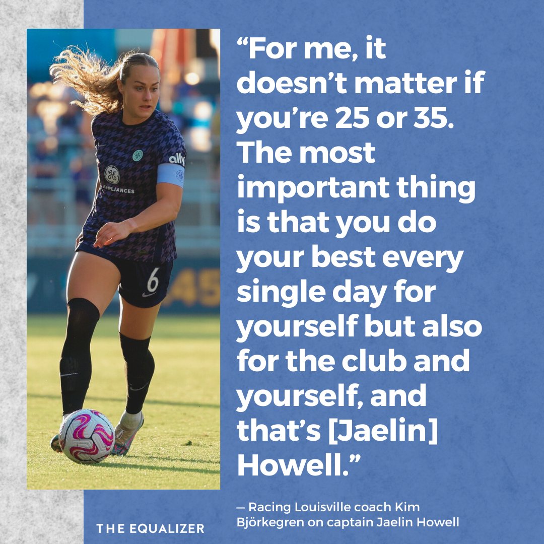The Equalizer (@equalizersoccer) on Twitter photo At 23-years-old, <a href="/jaehowell18/">Jaelin Howell</a> is a somewhat unlikely captain of <a href="/RacingLouFC/">Racing Louisville FC</a>. She is a microcosm of a team that hopes it is on the rise.
She spoke with <a href="/bekki_morgan/">Bekki Morgan</a> about her leadership role, Louisville's season and much more.
➡️: equalizersoccer.com/2023/09/20/her… At 23-years-old, <a href="/jaehowell18/">Jaelin Howell</a> is a somewhat unlikely captain of <a href="/RacingLouFC/">Racing Louisville FC</a>. She is a microcosm of a team that hopes it is on the rise.
She spoke with <a href="/bekki_morgan/">Bekki Morgan</a> about her leadership role, Louisville's season and much more.
➡️: equalizersoccer.com/2023/09/20/her…