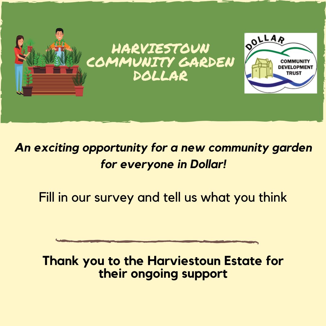 Find out about the latest plans for a community garden in Dollar and share your feedback: surveymonkey.co.uk/r/CM23PMB
