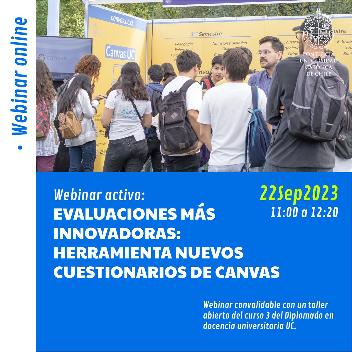 🚀 ¡Mejora tus evaluaciones con los Nuevos Cuestionarios de Canvas! Únete a nuestro webinar el 22 de Septiembre a las 11:00 AM. Regístrate ahora y prepárate para el futuro de Canvas. #Canvas #Educación #Webinar #UC inscríbete👉🏻 forms.office.com/pages/response…