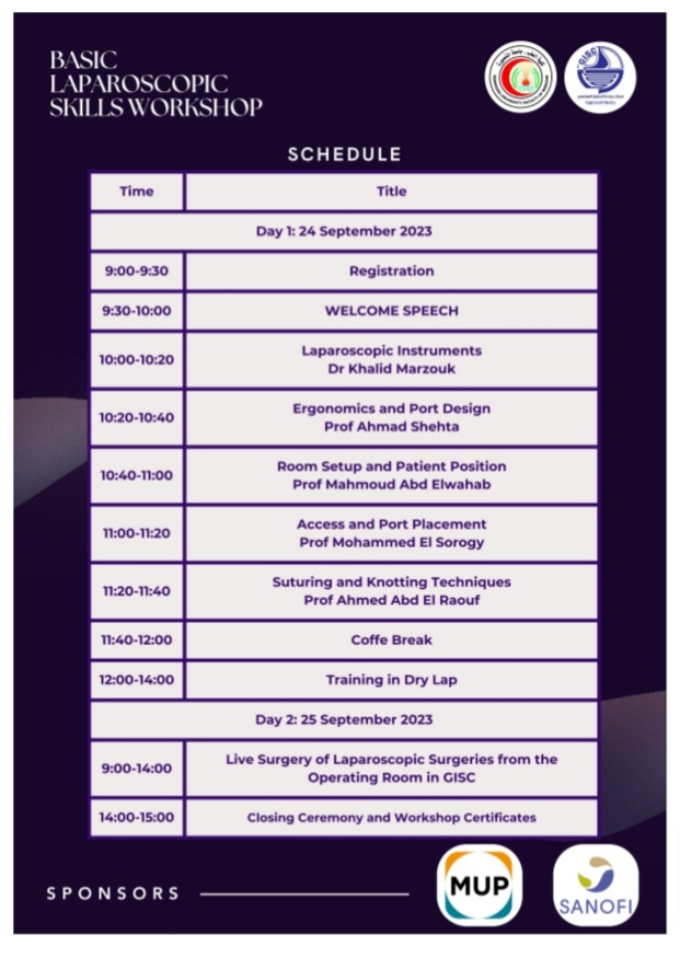 Ahmed_Shehta_eg's tweet image. Basic Laparoscopic Skills Workshop

GastroIntestinal Surgery Center
Mansoura University
September 24th &amp;amp; 25th, 2023

#GISC
#mansoura_university