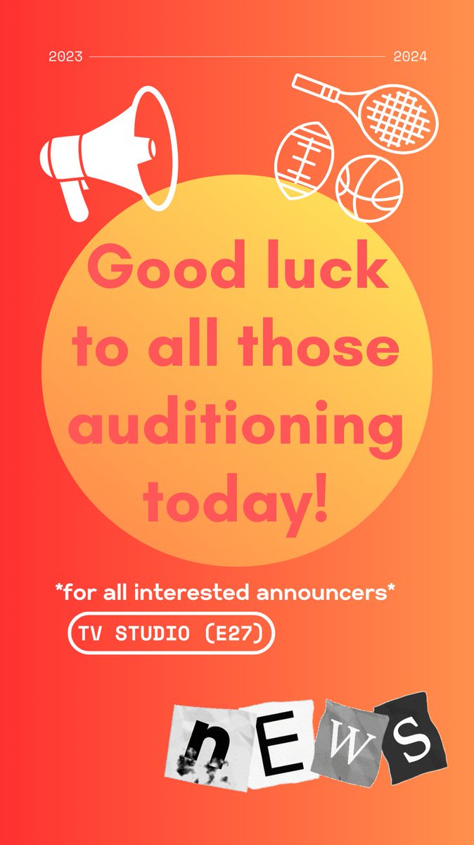 Good luck to all interested announcers!