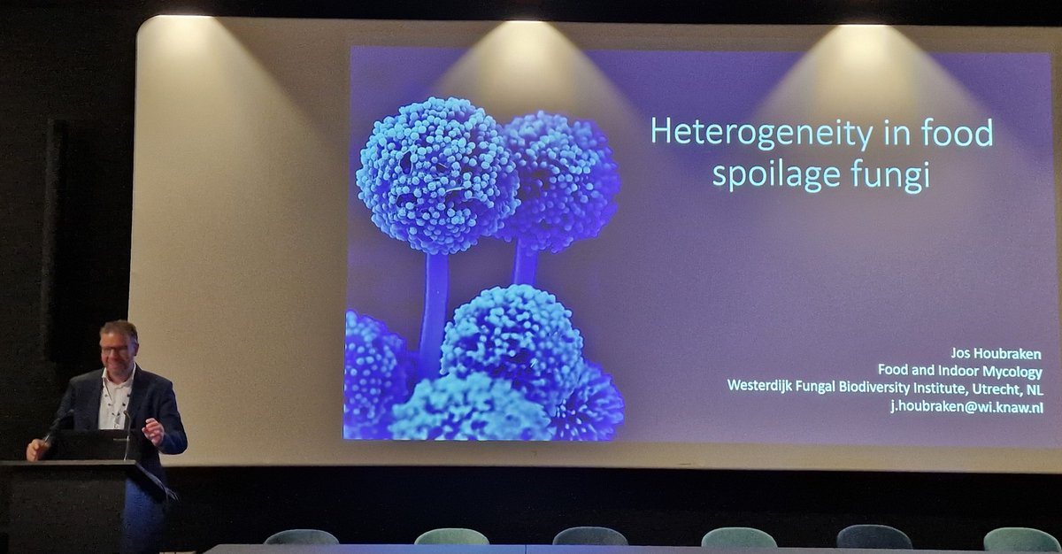 Jos Houbraken giving an excellent talk on heterogeneity in food spoilage fungi at the ECCO XLI meeting in Brussels. @_Westerdijk_ @JosHoubraken