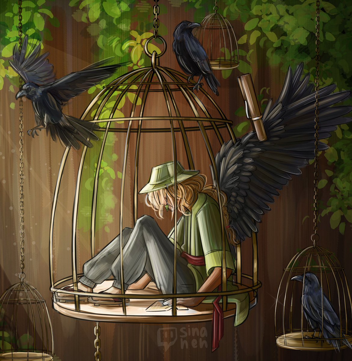 sinaheh's tweet photo. a cage for a cage. 
#philzafanart #qsmpfanart https://t.co/RGGBJzHT11