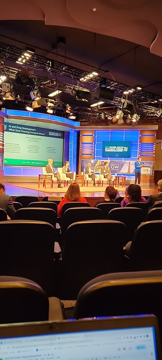 At #RAForum, an expert panel led by <a href="/WmBrangham/">William Brangham</a> is chatting now about how #AI is being used in drug discovery &amp; development. Speakers: -<a href="/talahfakhouri/">Tala</a>, PhD, MPH, CDER <a href="/US_FDA/">U.S. FDA</a> 
-Jakub Kostal, PhD <a href="/GWtweets/">GW University</a> 
-David Reese, MD, <a href="/Amgen/">Amgen 🧪🔬🧬</a>