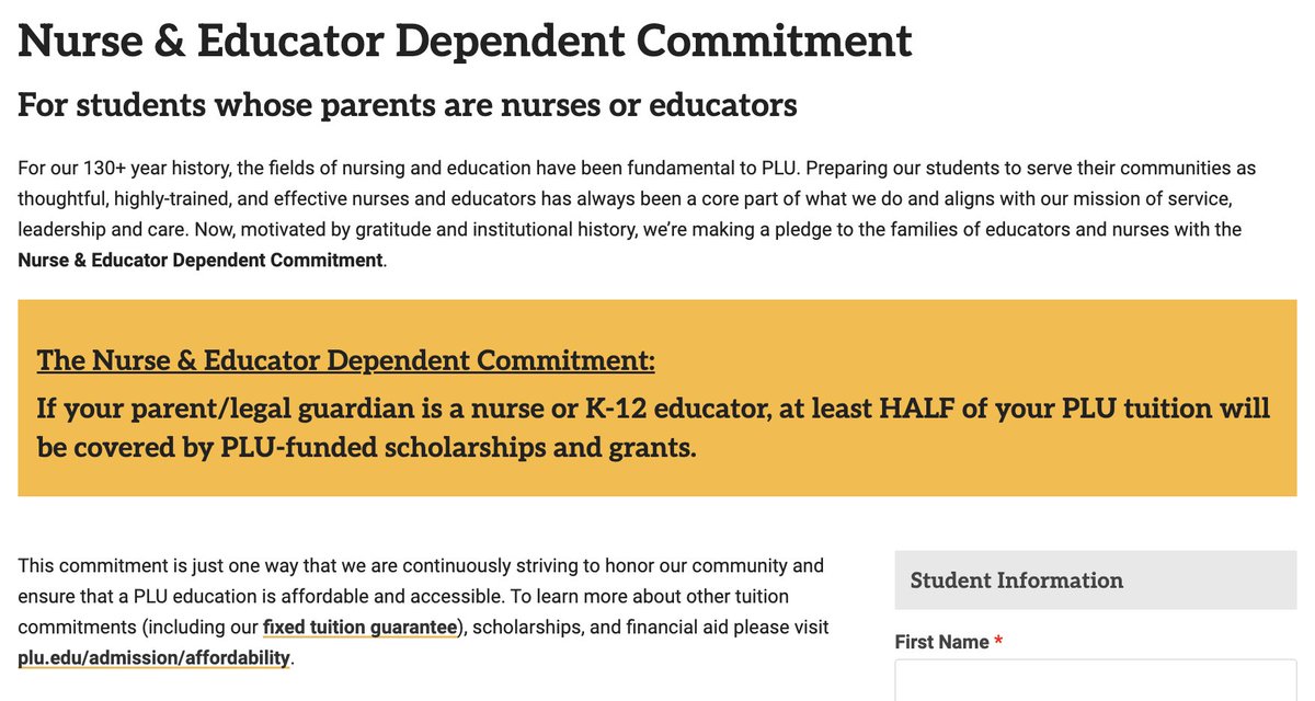 If a parent is a #nurse or K-12 #educator (defined broadly - really anyone that works for the district), at least half of #PLU tuition will be covered by PLU-funded #scholarships!
LOVE learning new things each day!
<a href="/PLUNEWS/">Pacific Lutheran University</a> <a href="/AHHSmules/">AHHS Mules</a> <a href="/AHISD/">Alamo Heights ISD</a> #College
Info:
plu.edu/admission-firs…
