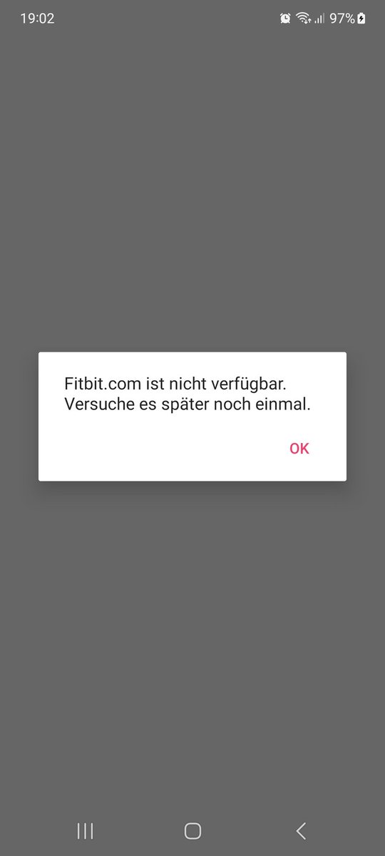 MLRoenisch's tweet photo. @fitbit is there currently a problem with the app? I can't login. Not in the app and also not online on the computer? https://t.co/5825Ufn0CT