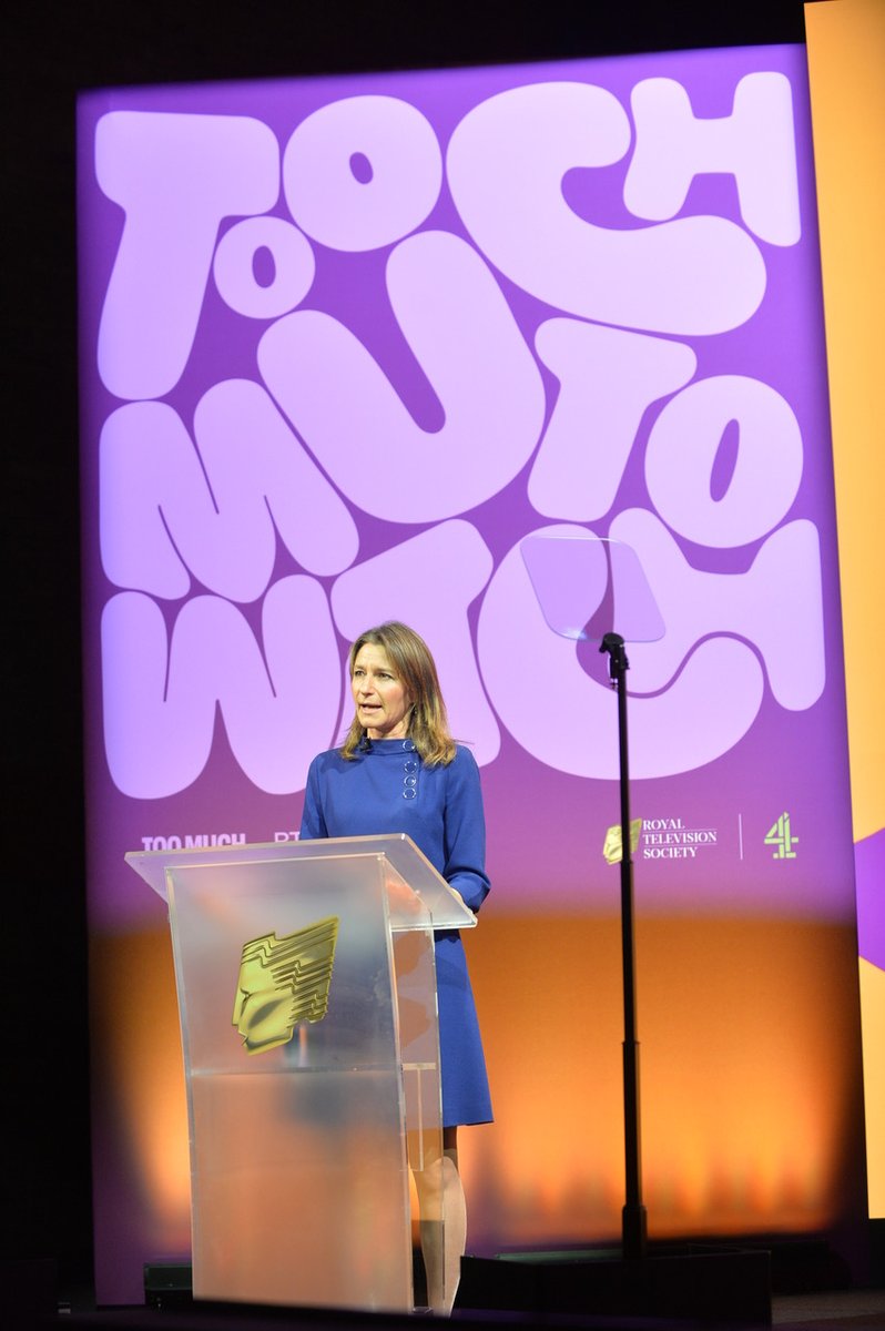 Lastly, in what @mahonalex calls a 'highlight of the day,' Secretary of State for @DCMS, @lucyfrazermp, addresses the future of TV against a backdrop of changing technologies and viewing habits. A 🧵of our top takeaways... #RTSConvention