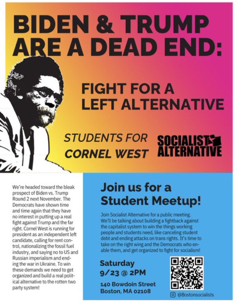Democratic Socialists for Cornel West (@Dsa4West) on Twitter photo 2023-09-20 17:55:16