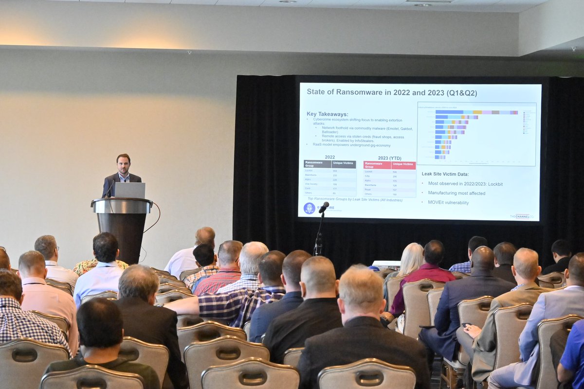 RyanW3stman's tweet photo. Had a great time talking about @esthreat and the state of the #threatlandscape with folks at #MES23 thanks to all those who came out! #ransomware #gootloader https://t.co/rs5dEEoC4Q