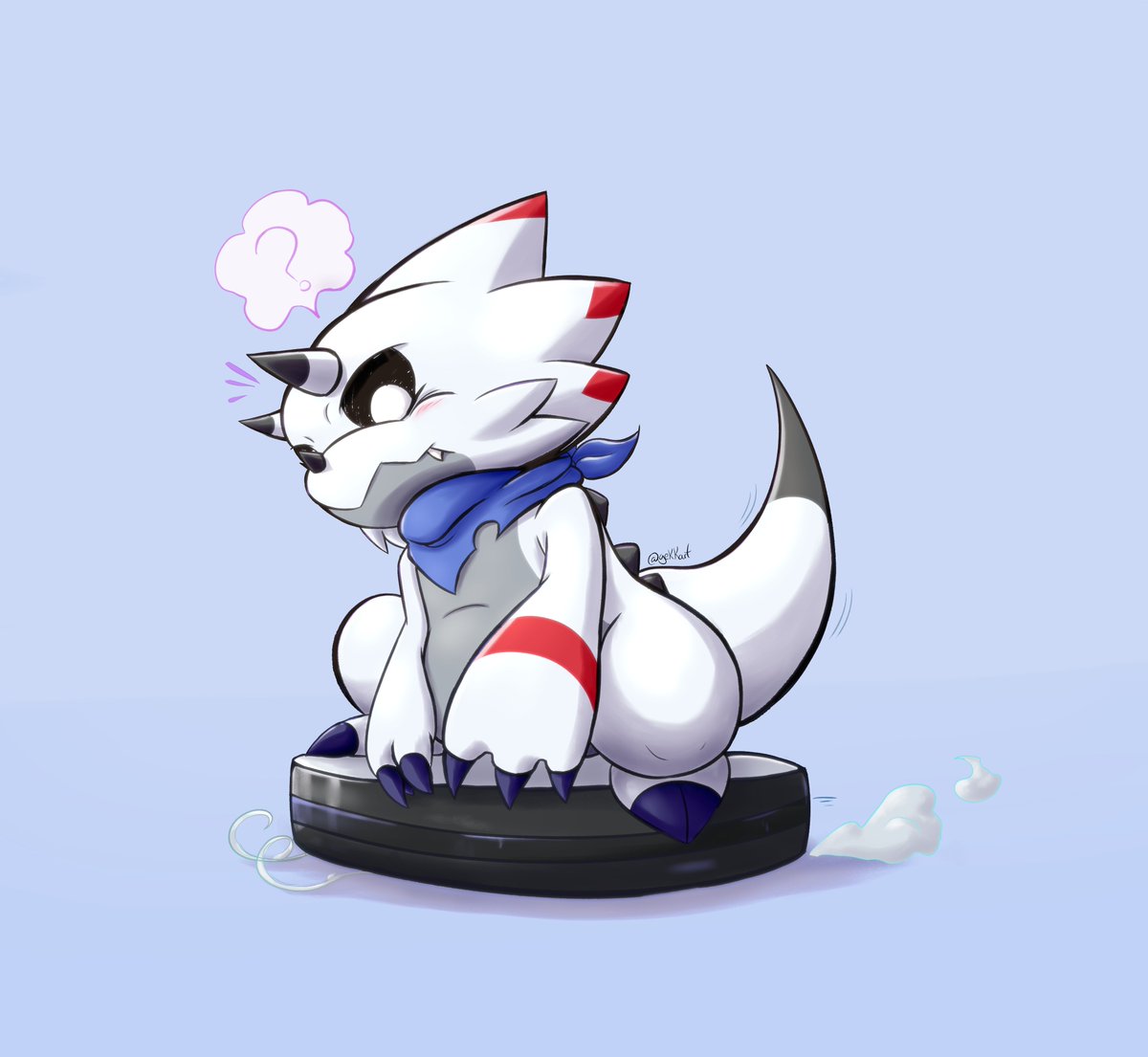 Gammamon (Gulus) and the roomba!!! #Digimon #gammamon #デジモン #fanart