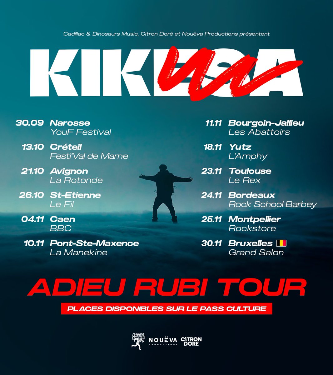 linktr.ee/kik_tour
La mif dernière chance pour nous voir en concert!!🤯🚨
j’ai préféré des salles à taille humaine pour pouvoir continuer à vous capter un à un à la fin du concert. Mais du coup, premier arrivés premiers servis. 
Ça va être une dinguerie ! Qui vient où??!