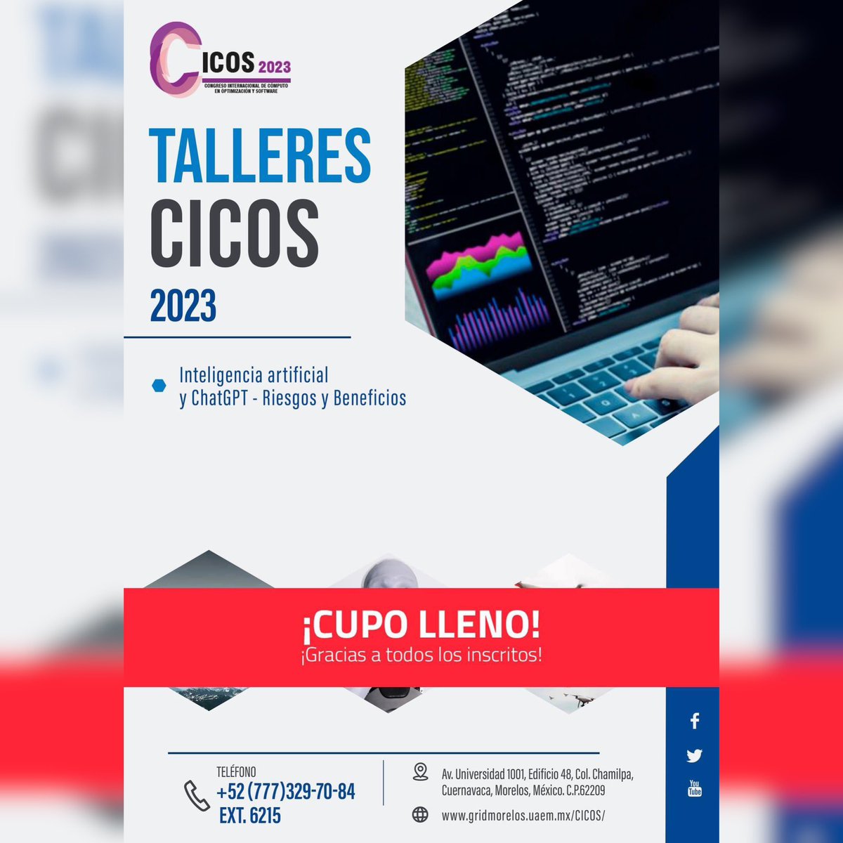 congreso_cicos's tweet image. ⚠️Atención comunidad universitaria y público en general⚠️

👉𝗧𝗮𝗹𝗹𝗲𝗿𝗲𝘀 𝗟𝗹𝗲𝗻𝗼𝘀👈

Gracias por su participación, nos vemos en Octubre

#CICOS