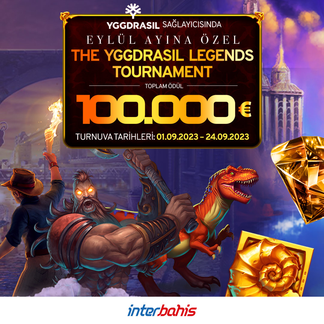 🎰Yggdrasil sağlayıcısında Eylül ayına özel The Yggdrasil Legends Tournament✅

💸Toplam Ödül: 100 000 EUR

📌Tarihler: 01.09.2023 – 24.09.2023

👍Kazanmanın değişmeyen adresi İNTERBAHİS☺️

Hemen Üye Ol 📲 gol.to/interbahis
#interbahis