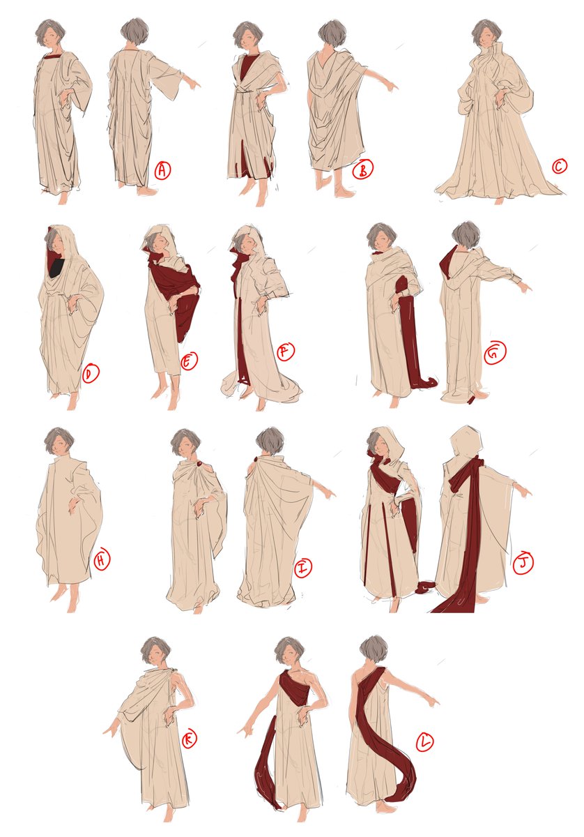 「help me pick??trying to design a robe-at」|aaryn 亜琳 EMERGENCY COMM OPENのイラスト