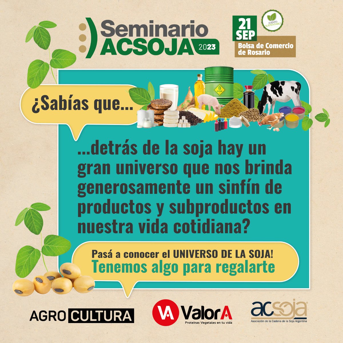 ¡MAÑANA: SeminarioACSOJA2023! 🇦🇷🌱

El proyecto colaborativo #AgroCultura junto a <a href="/ValorASoy/">ValoraSoy</a> y <a href="/ACSOJA_Arg/">ACSOJA 🌱</a> tienen algo para regalarte y conocer un poco más del universo de la #soja y #elcampoentuvida.

👉🏻 Visita el espacio del <a href="/elcampoentuvida/">elcampoentuvida</a> 
¡Nos vemos mañana! 🌱