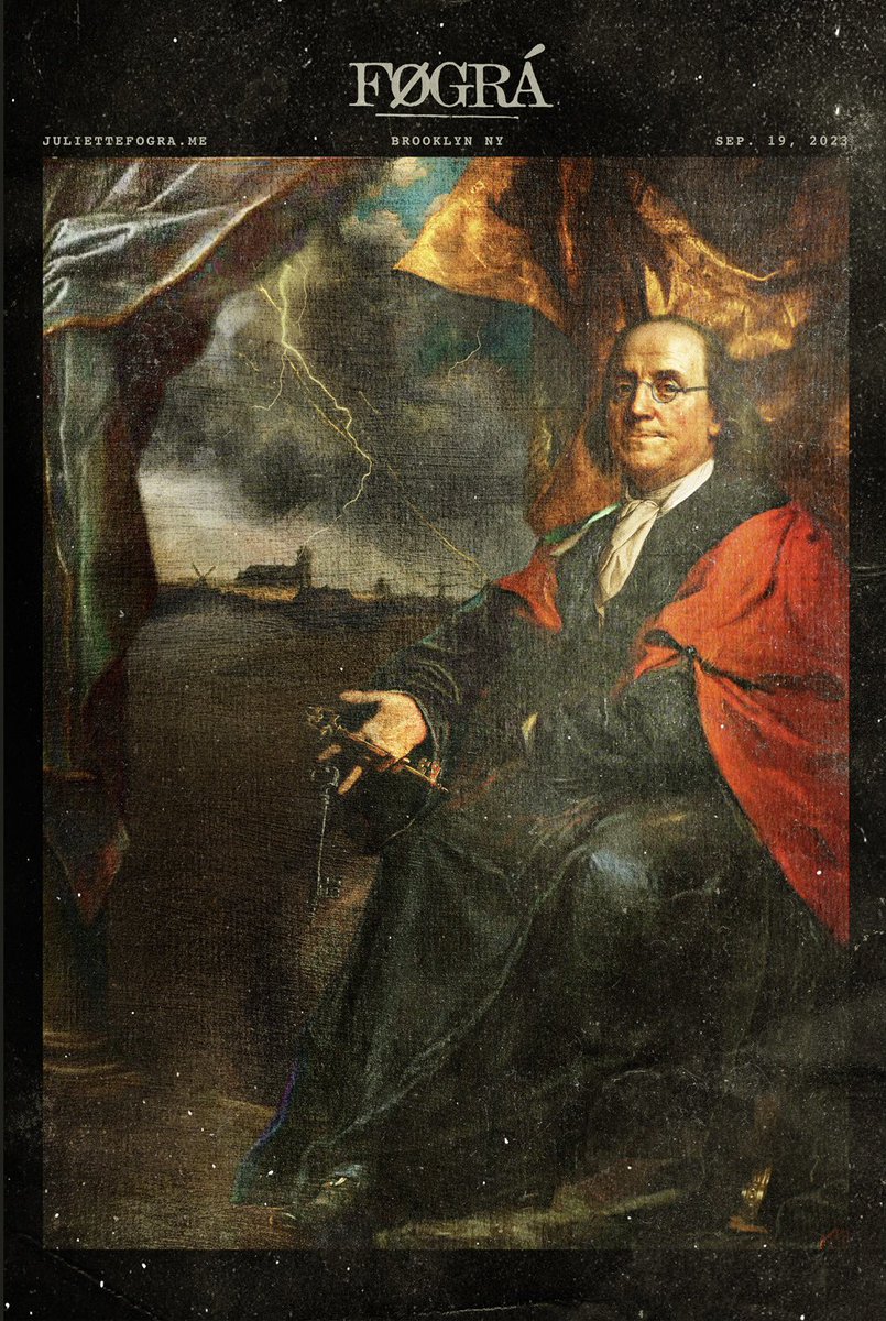 JFogra's tweet photo. Benjamin Franklin 
#benjamín #benjaminfranklin #franklin #scientist #lighting #lightingrod #unitedstates #america #boston #philadelphia #printer #polymath #political #declarationofindependence #independence #constitution #foundingfathers #electricity #art #poster https://t.co/NKhFtGTkTa