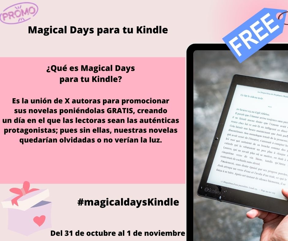SheylaDrymon's tweet photo. ¿Os apuntáis?
Géneros: Paranormal romántico, fantasía romántica, sci fi romántica, viajes en el tiempo romántico.
Ya somos 9 autoras que vamos a regalar 1 de nuestras novelas para Halloween.
#MagicalDaysKindle #magicaldayskindle #ebooksgratis #románticaparanormal https://t.co/9S3ZjiQj2F
