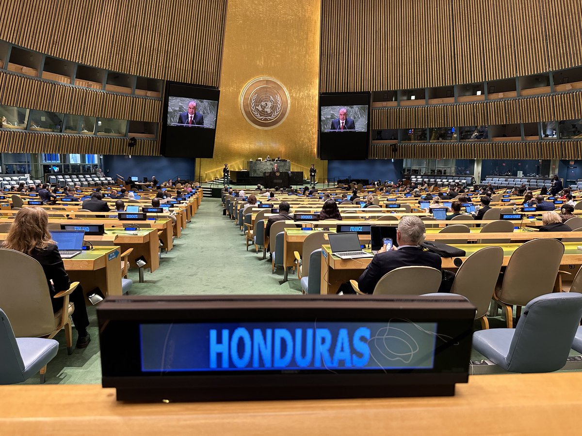 Esperando el discurso discurso de la Presidenta ⁦<a href="/XiomaraCastroZ/">Xiomara Castro de Zelaya</a>⁩ en la 78va Asamblea General de la ONU