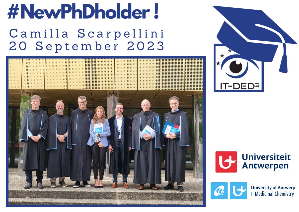 IT-DED³ Project (@it_ded3_project) on Twitter photo #CONGRATULATIONS to Camilla Scarpellini for her successful PhD defense! “Identification of novel #ferroptosis and #necroptosis inhibitors - Optimising the therapeutic potential by improving pharmacokinetic”. Supervisors: <a href="/KoenAugustyns/">Koen Augustyns</a> and Hans De Winter
<a href="/UAntwerpen/">UAntwerpen</a> <a href="/UAMCAntwerp/">UAMC Antwerp</a> #CONGRATULATIONS to Camilla Scarpellini for her successful PhD defense! “Identification of novel #ferroptosis and #necroptosis inhibitors - Optimising the therapeutic potential by improving pharmacokinetic”. Supervisors: <a href="/KoenAugustyns/">Koen Augustyns</a> and Hans De Winter
<a href="/UAntwerpen/">UAntwerpen</a> <a href="/UAMCAntwerp/">UAMC Antwerp</a>
