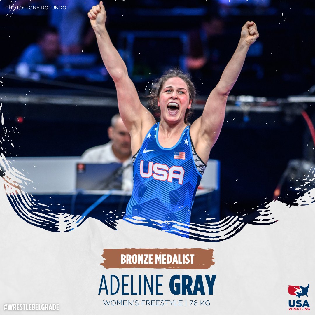 #WrestleBelgrade 76 kg Bronze - Adeline Gray (USA) dec. Milaimys Marin Potrille (Cuba), 10-6. Gray qualifies the United States for the Paris Olympics at 76 kg.