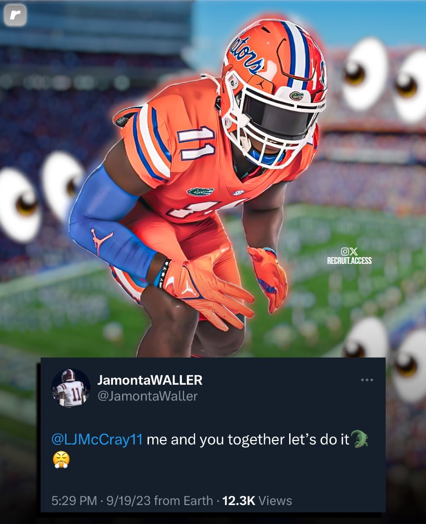 recruit_access's tweet photo. 4🌟 OLB Jamonta Waller ( @JamontaWaller ) took to X yesterday and said he wants 4🌟 WDE LJ McCray ( @LJMcCray11 ) to join him in the swamp

Will the Gators be able to land one of the top players left on the board in the ‘24 class? https://t.co/OylY6MuaBJ