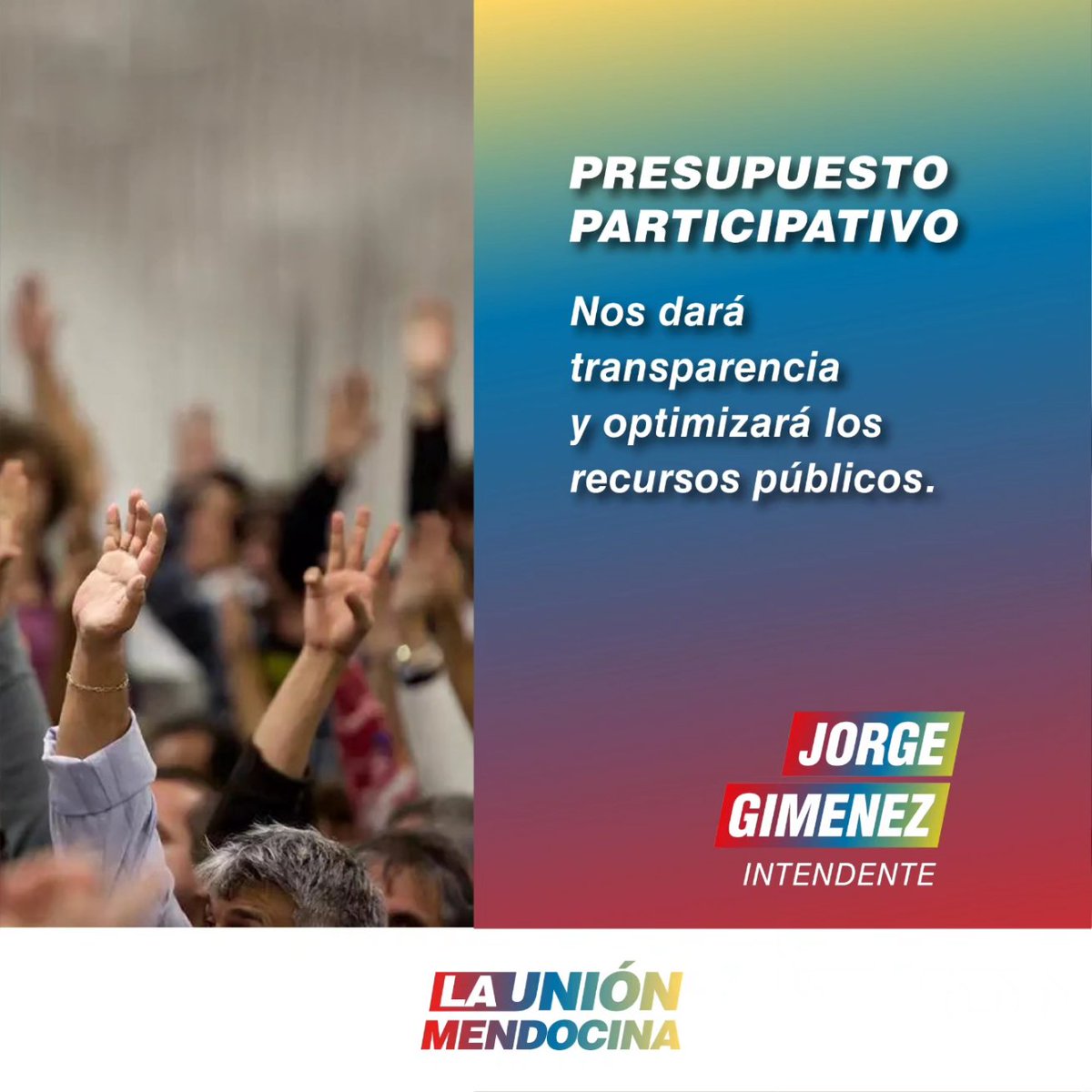 JorgeGimenezOk's tweet photo. 🫱🏼‍🫲🏻 PROPUESTA DE PRESUPUESTO PARTICIPATIVO 🫱🏼‍🫲🏻

Buscamos gestionar por medio del presupuesto participativo que los vecinos sean quienes decidan de qué manera se mejorará cada distrito. 

🗳️ Esté próximo domingo unite a ésta transformación, votá lista 504. https://t.co/o87rCtXZ9D