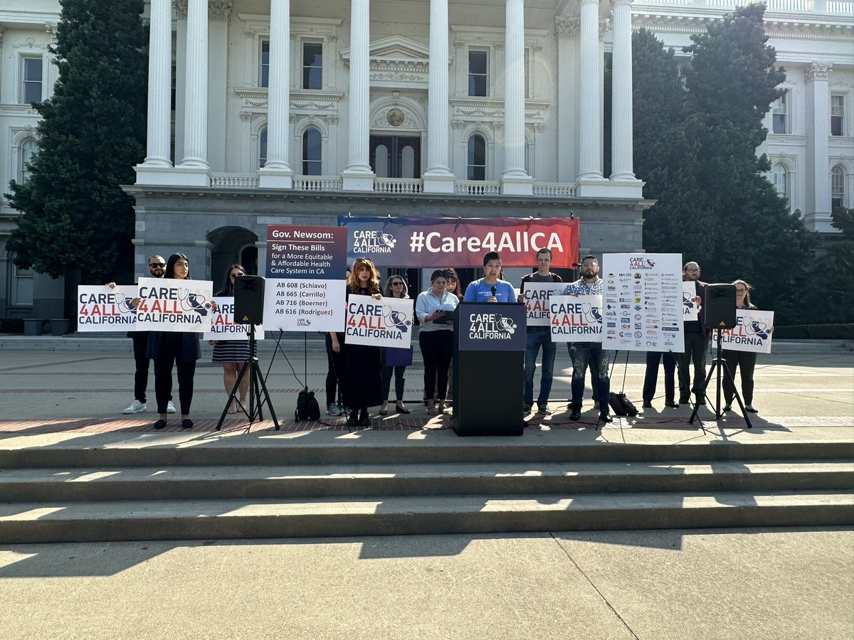 Amazing group of impacted Californians &amp; orgs joining us today to call on <a href="/CAgovernor/">Governor Gavin Newsom</a> to sign 4 key bills now on his desk to make CA health care more equitable and affordable as soon as possible! <a href="/KidsPartnership/">The Children’s Partnership (TCP) #KeepKidsCovered</a> <a href="/seiucalifornia/">SEIU California</a> <a href="/NextGen_Policy/">NextGen Policy</a> <a href="/GENupUS/">GENup</a> <a href="/HerHealthFirst/">Her Health First</a> &amp; more