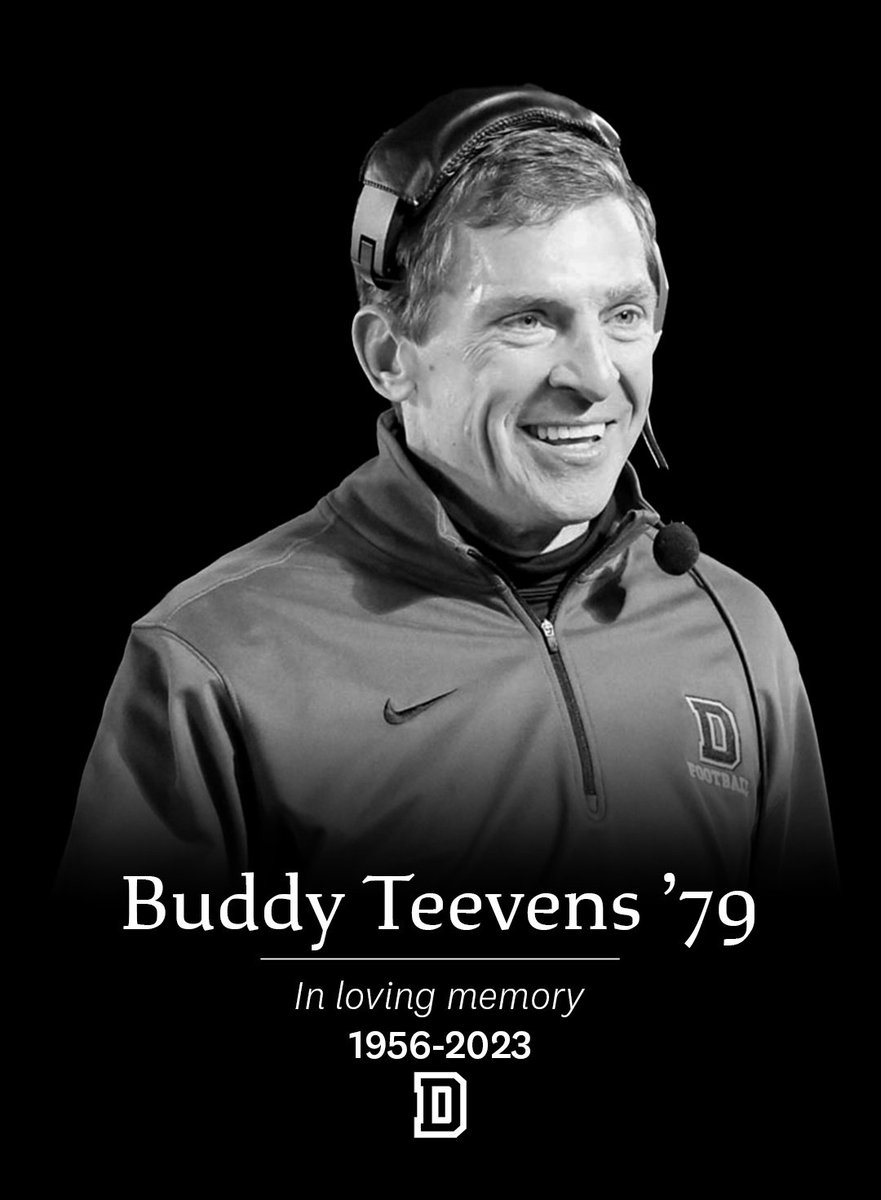 Coach Teevens was a 1974 graduate of Deerfield.  He helped lead the '74 team to an undefeated season.  He was the first of four Teevens brothers to attend Deerfield. A great coach and person. He left his mark on thousands of student athletes. RIP, Coach.