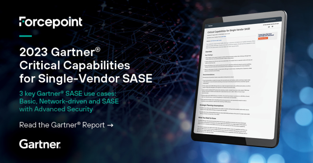 dnewall's tweet photo. Download the 2023 Gartner® Critical Capabilities for Single-Vendor #SASE and find out why Forcepoint scored highest of all vendors for the advanced security use case. https://t.co/d7KSQW48T0 https://t.co/A3vhWrFGzK